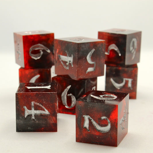 Sweet Dice - D6 Resin - Bloody Red & Black Shimmer