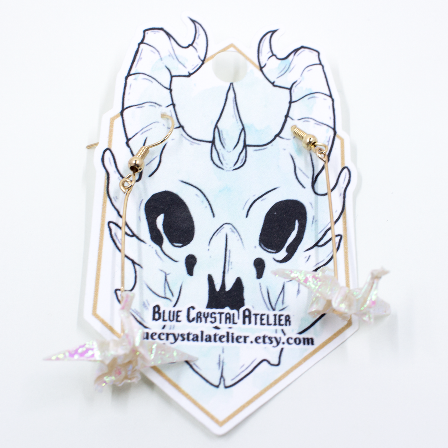 Blue Crystal Atelier - Origami Dragon  Earring