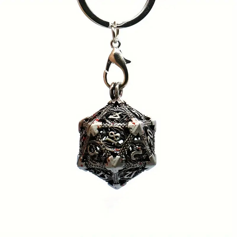 Keychain With Mini Metal Dice - Bloody Iron