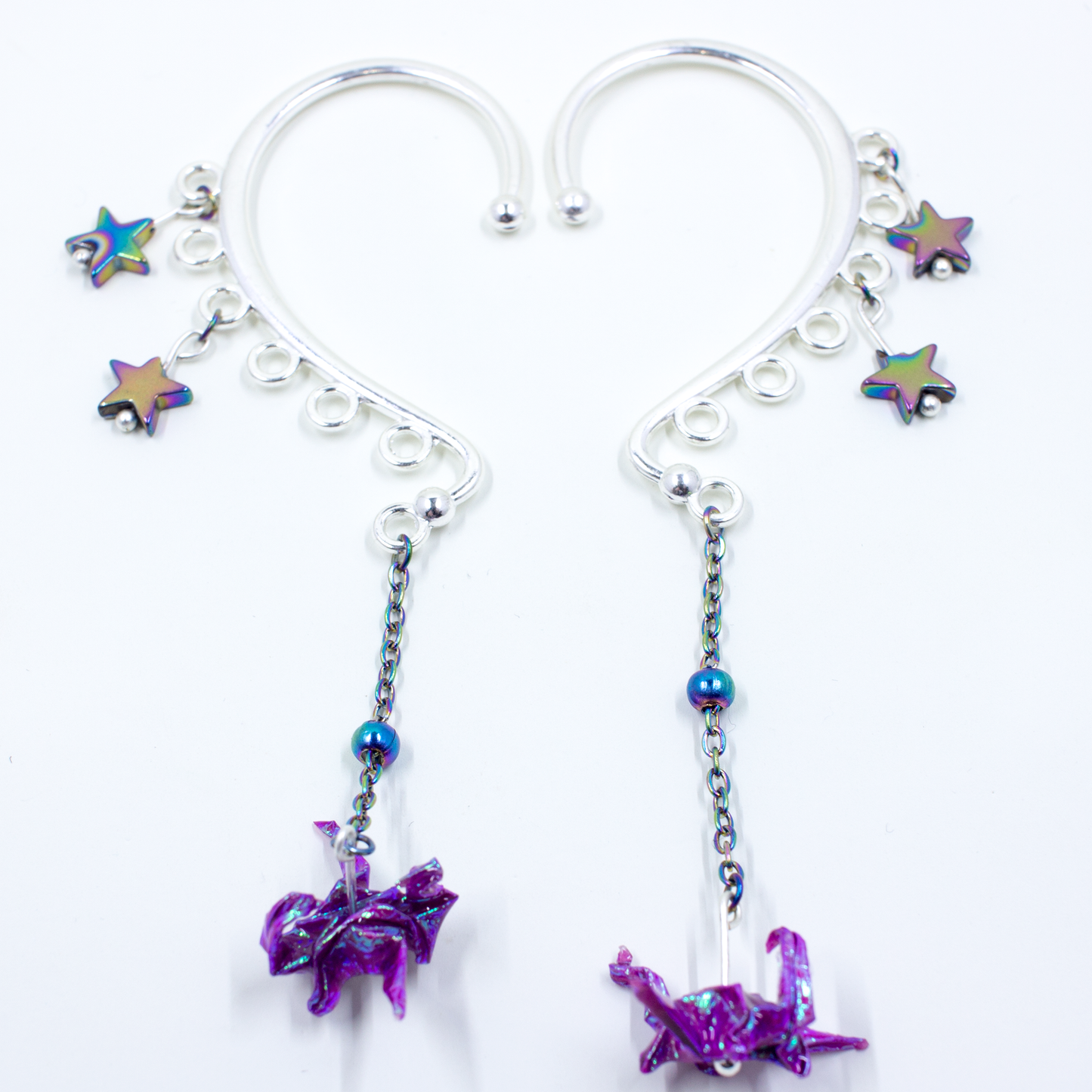 Blue Crystal Atelier - Origami Dragon Over Ear Cuff Pair