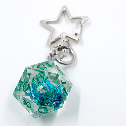 Blue Crystal Atelier - Origami Dragon D20 Keychain