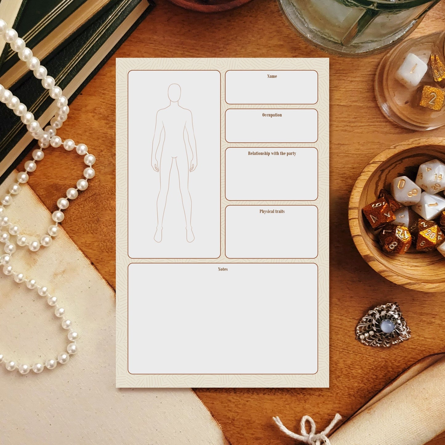 Warlock's Quill - NPC Notepad / Fiche de PNJ