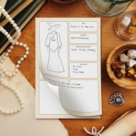 Warlock's Quill - NPC Notepad / Fiche de PNJ