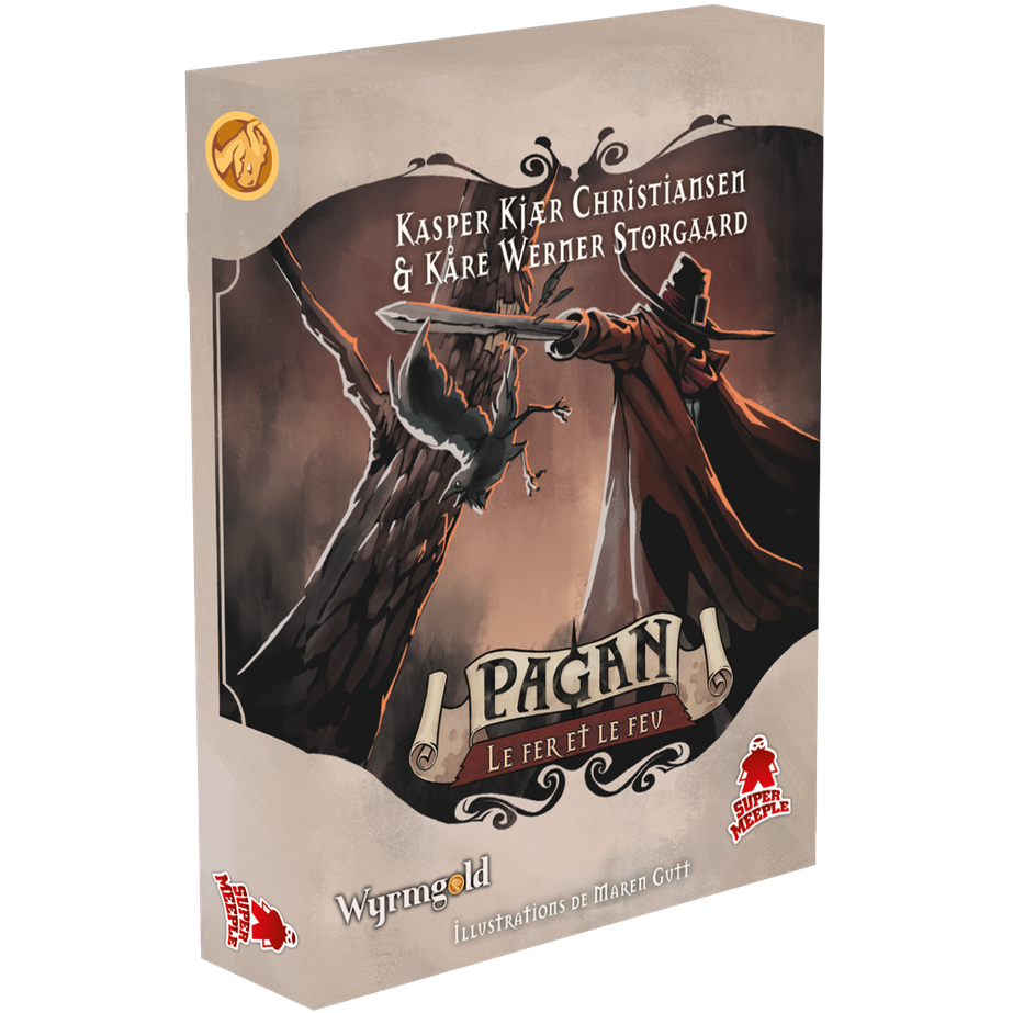 Book cover of 'Pagan' with illustration of a figure holding a sword, on a beige background.
