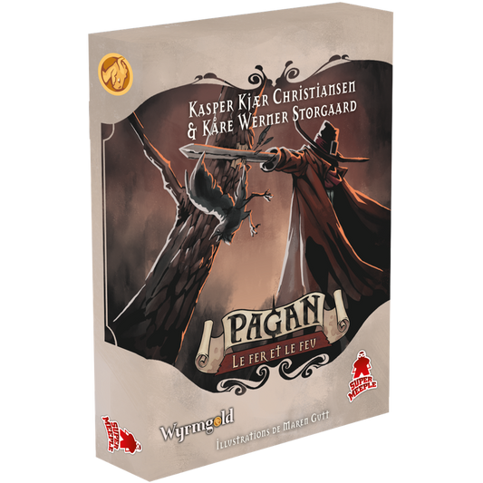 Book cover of 'Pagan' with illustration of a figure holding a sword, on a beige background.