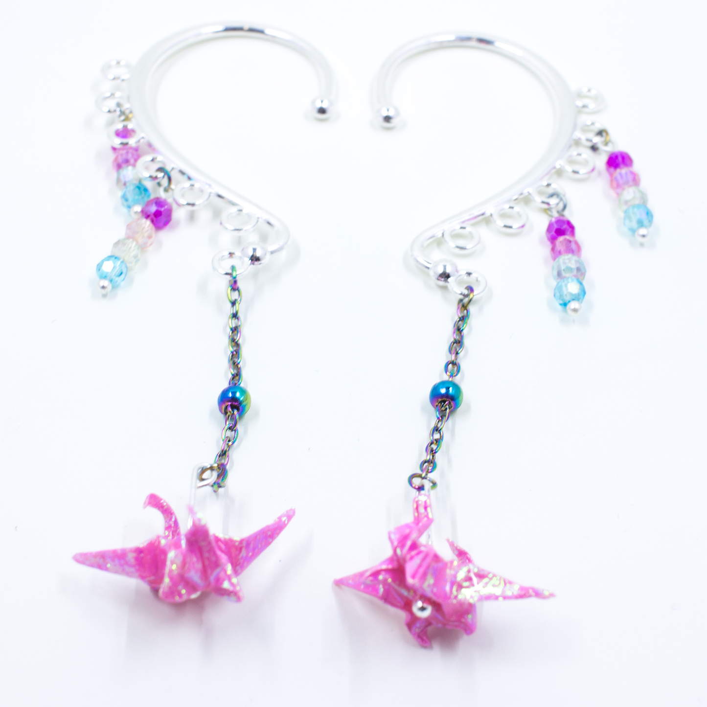 Blue Crystal Atelier - Origami Dragon Over Ear Cuff Pair