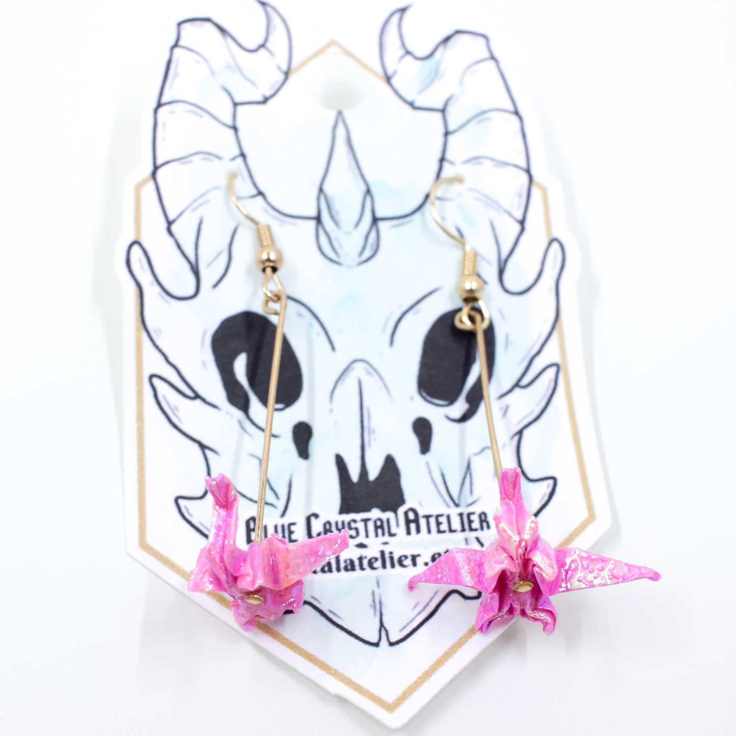 Blue Crystal Atelier - Origami Dragon  Earring