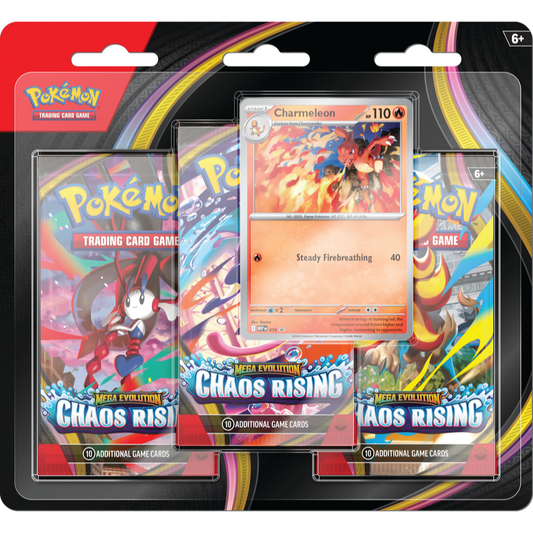 Pokemon - Chaos Rising -Blister Pack - Three Boosters - Charmeleon Promo Card (ME04)