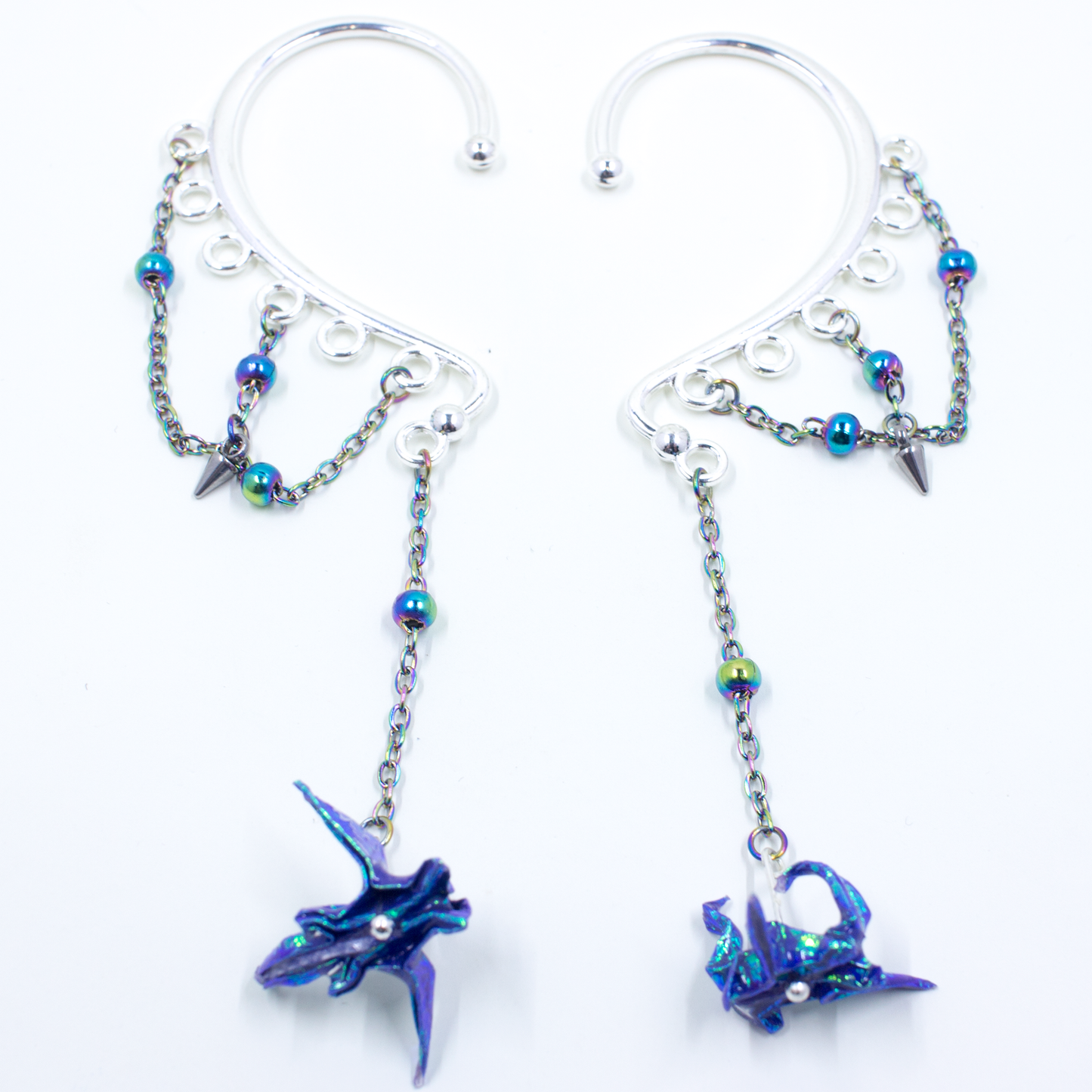 Blue Crystal Atelier - Origami Dragon Over Ear Cuff Pair