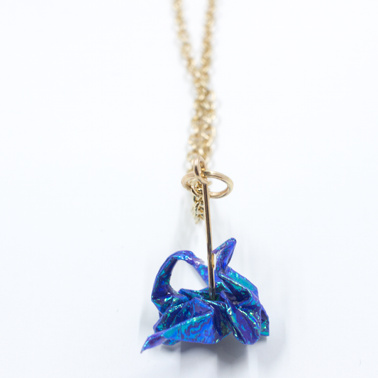 Blue Crystal Atelier - Origami Dragon Necklace