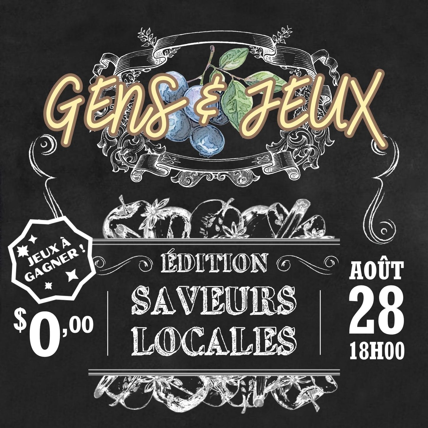 Gens & Jeux - Édition Saveurs Locales - 2026-08-28 (18H)