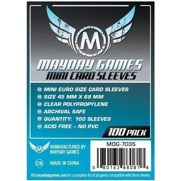 Mayday Games Mini Euro Card Sleeve 45 mm x 68 mm 100ct