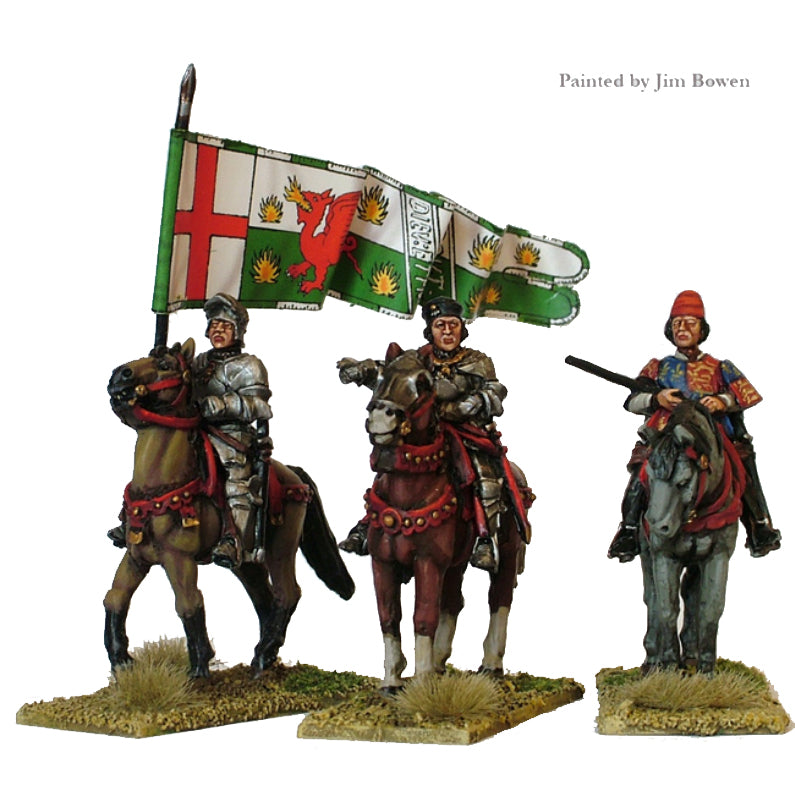 Lancastrian mounted high command ( Henry VII, Sir William Brandon standard bearer, herald) (WR4)
