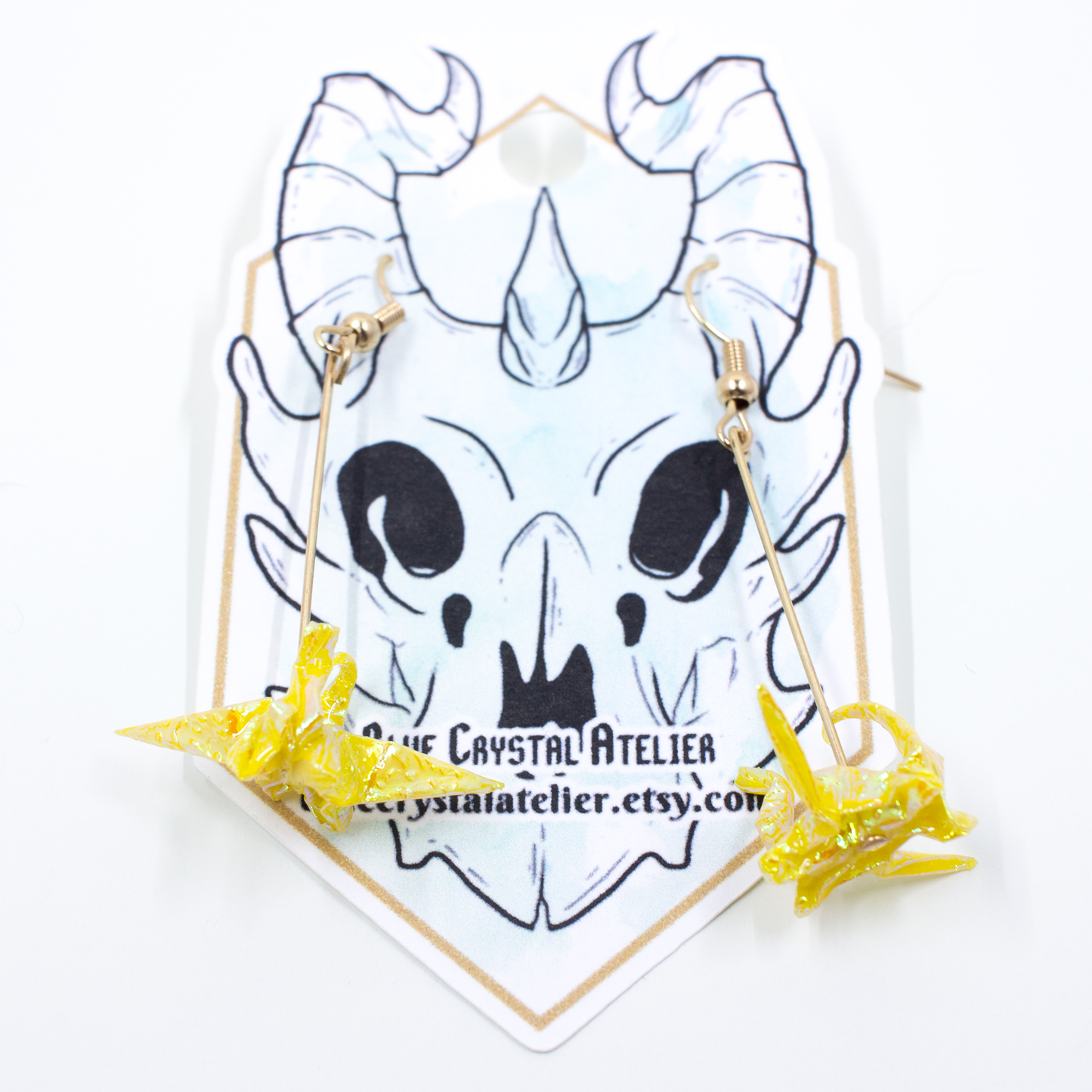 Blue Crystal Atelier - Origami Dragon  Earring