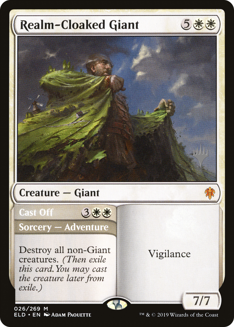 Realm-Cloaked Giant // Cast Off (PPELD-26P) - Throne of Eldraine Promos