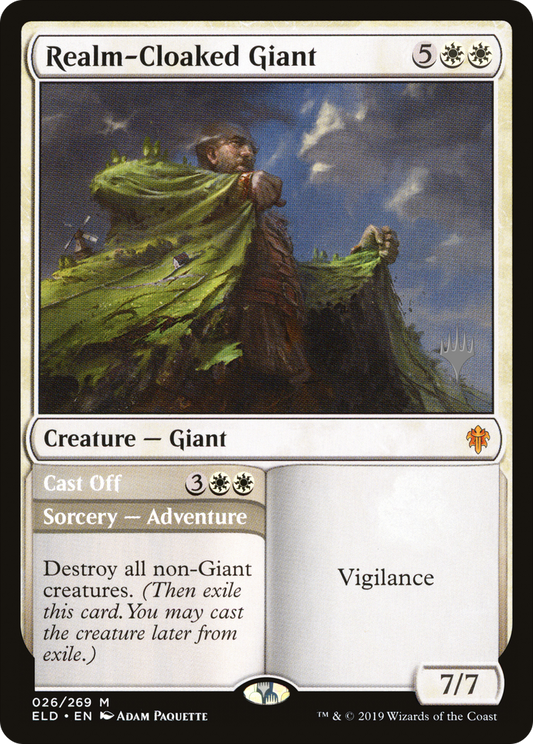Realm-Cloaked Giant // Cast Off (PPELD-26P) - Throne of Eldraine Promos