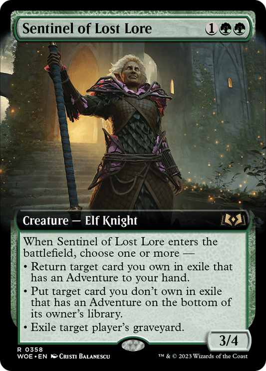 Sentinel of Lost Lore (WOE-358) - Wilds of Eldraine: (Extended Art)