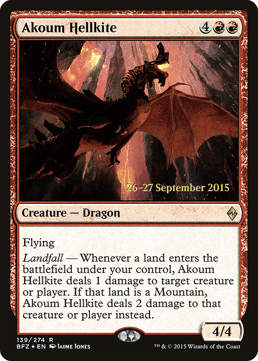 Akoum Hellkite  [Battle for Zendikar Prerelease Promos]