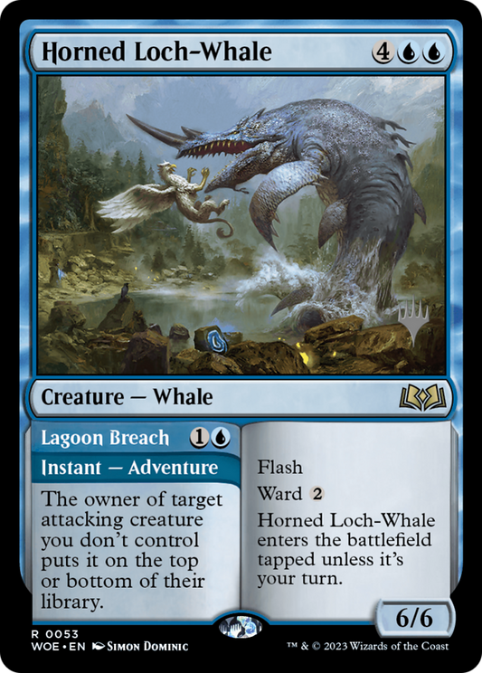 Horned Loch-Whale // Lagoon Breach (PPWOE-053) - Wilds of Eldraine Promos Foil