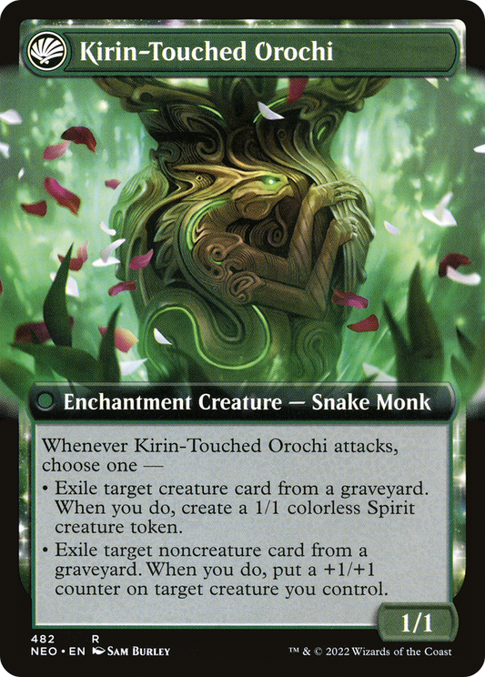 Teachings of the Kirin // Kirin-Touched Orochi (NEO-482) - Kamigawa: Neon Dynasty: (Extended Art, fandfc, enchantment)