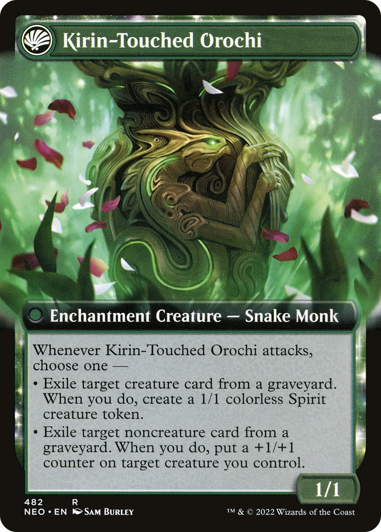 Teachings of the Kirin // Kirin-Touched Orochi (NEO-482) - Kamigawa: Neon Dynasty: (Extended Art, fandfc, enchantment) Foil