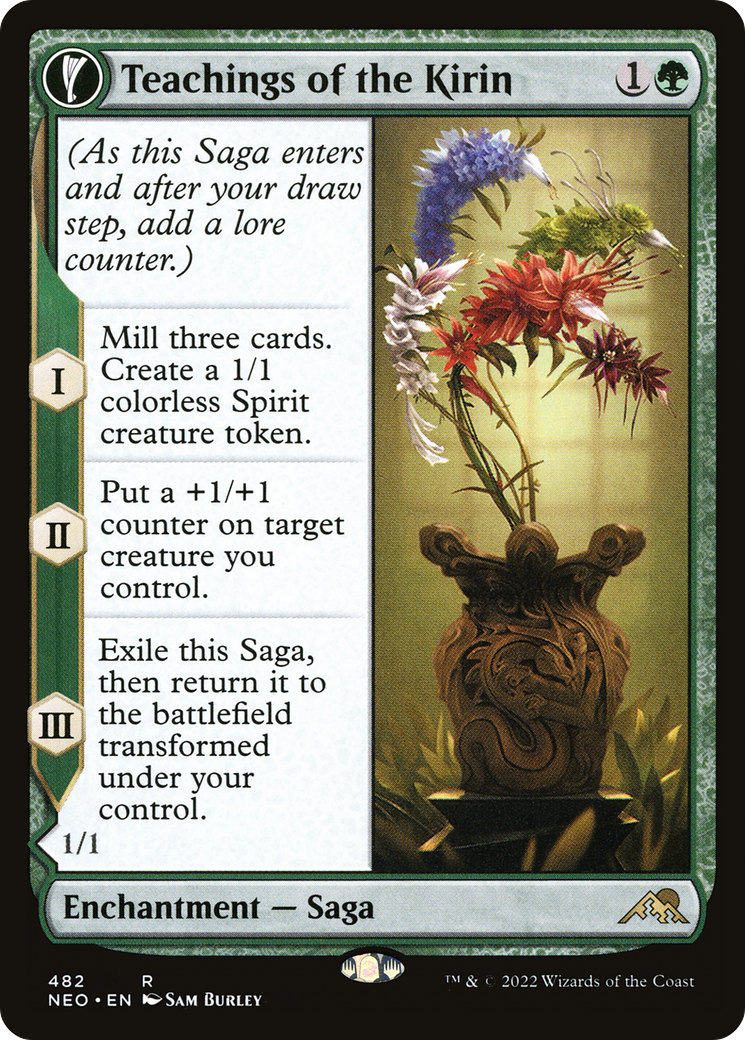 Teachings of the Kirin // Kirin-Touched Orochi (NEO-482) - Kamigawa: Neon Dynasty: (Extended Art, fandfc, enchantment)