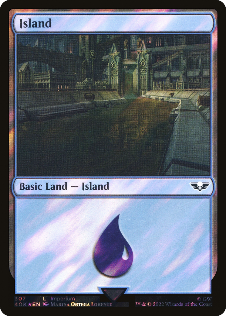 Island (307) (Surge Foil) [Universes Beyond: Warhammer 40,000]