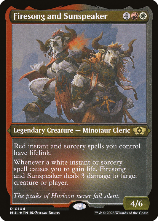 Firesong and Sunspeaker (Foil Etched) (MUL-104) - Multiverse Legends Foil