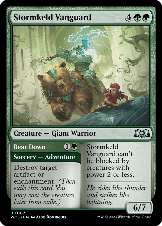 Stormkeld Vanguard // Bear Down (WOE-187) - Wilds of Eldraine Foil