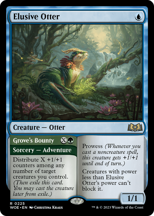 Elusive Otter // Grove's Bounty (WOE-225) - Wilds of Eldraine Foil