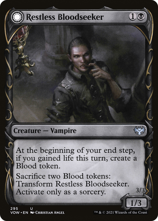Restless Bloodseeker // Bloodsoaked Reveler (VOW-295) - Innistrad: Crimson Vow: (Showcase, Double Faced Transform)
