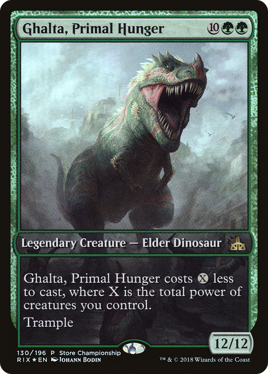 Ghalta, Primal Hunger (Store Championship) (Extended) [Rivals of Ixalan Promos]