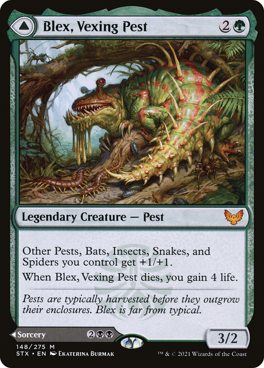 Blex, Vexing Pest // Search for Blex (STX-148) - Strixhaven: School of Mages