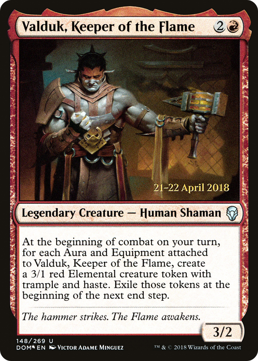 Valduk, Keeper of the Flame  [Dominaria Prerelease Promos]