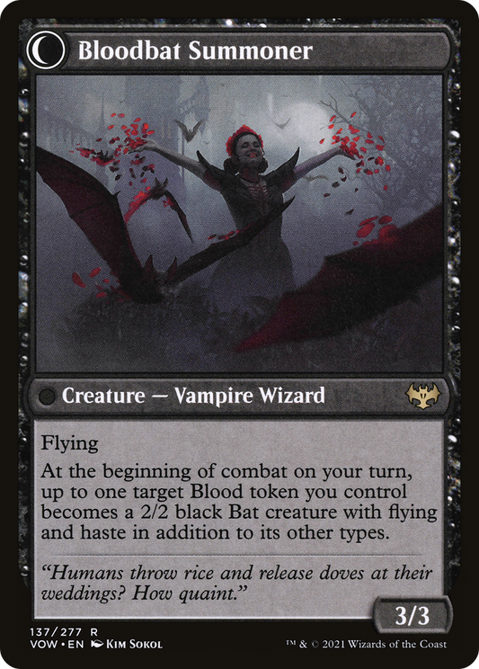 Voldaren Bloodcaster // Bloodbat Summoner (VOW-137) - Innistrad: Crimson Vow: (Double Faced Transform) Foil