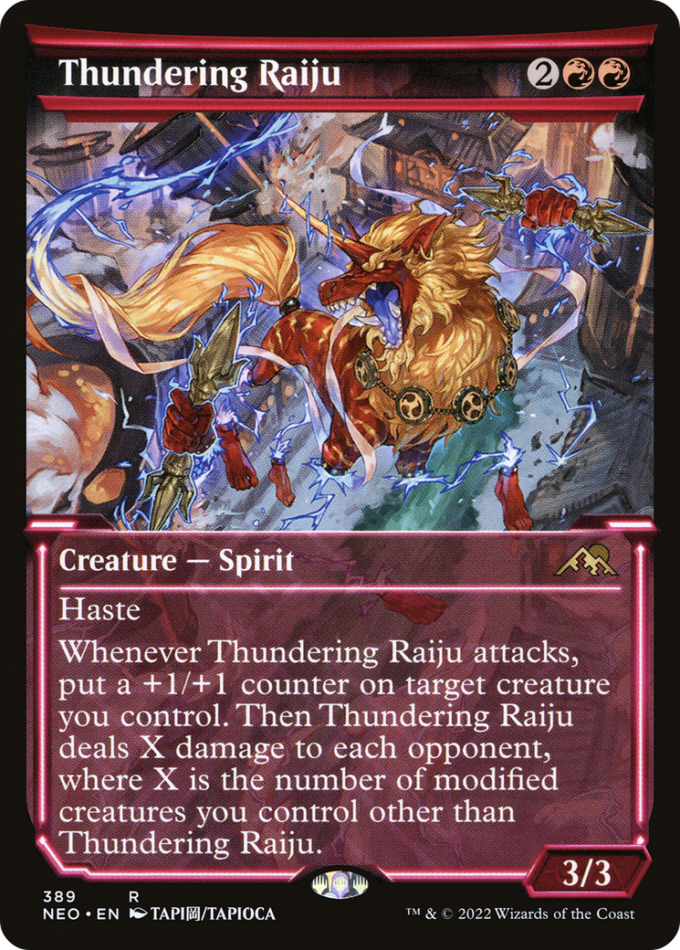 Thundering Raiju (NEO-389) - Kamigawa: Neon Dynasty: (Showcase)