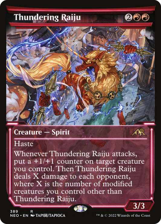 Thundering Raiju (NEO-389) - Kamigawa: Neon Dynasty: (Showcase)