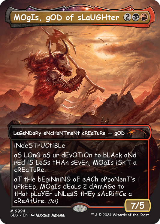 Mogis, God of Slaughter (SLD-9994) - Secret Lair Drop: (enchantment) (Borderless) Foil