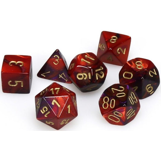 7 Polyhedral Dice Set Gemini Purple-Red / Gold - CHX26426