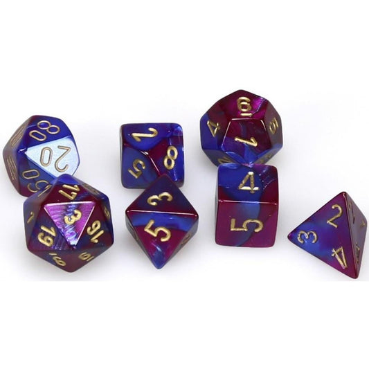 7 Polyhedral Dice Set Gemini Blue-Purple / Gold - CHX26428