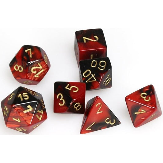 7 Polyhedral Dice Set Gemini Black-Red / Gold - CHX26433