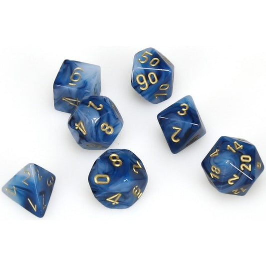 7 Polyhedral Dice Set Phantom Teal/Gold - CHX27489