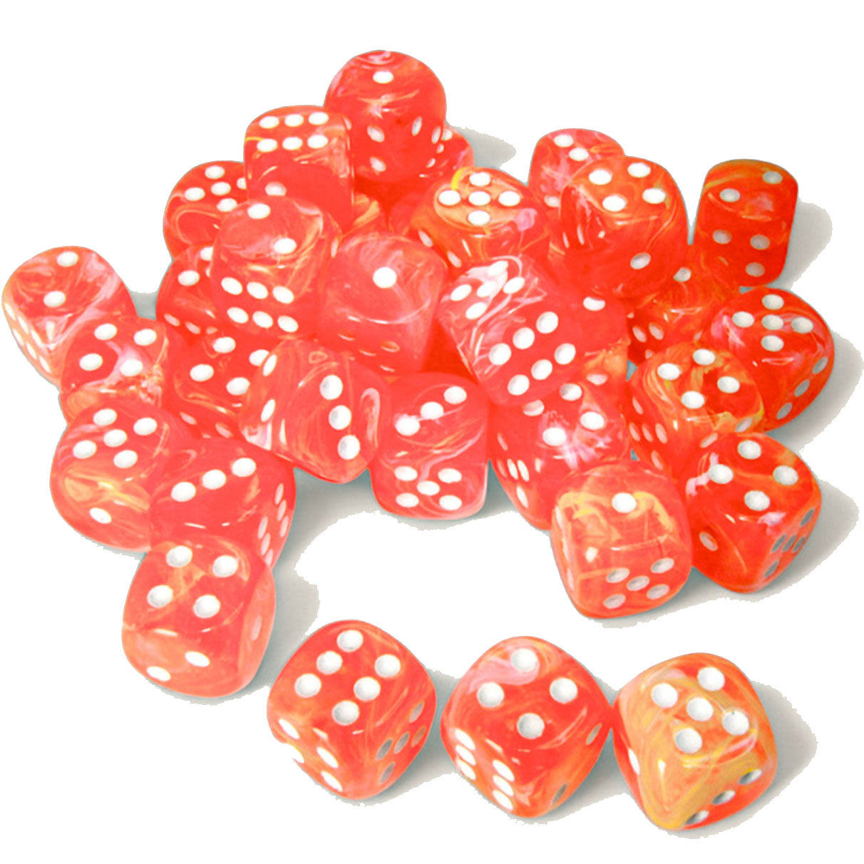 36 D6 Festive 12mm Dice Dahlia / White - CHX27953