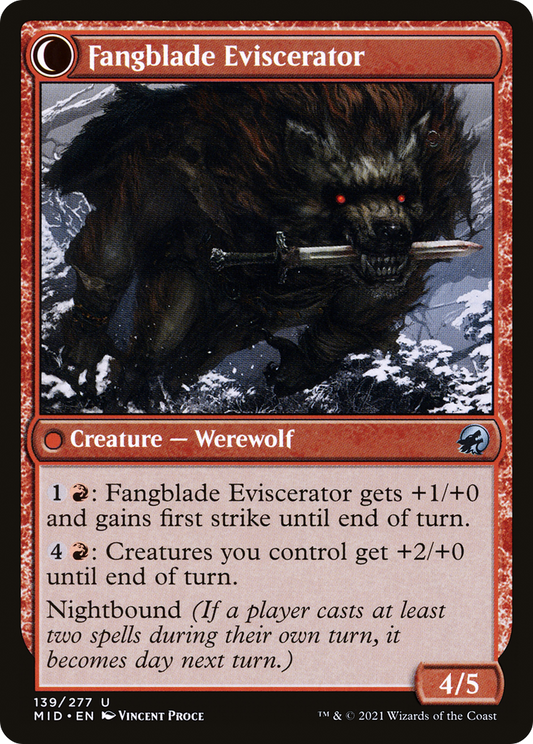 Fangblade Brigand // Fangblade Eviscerator (MID-139) - Innistrad: Midnight Hunt: (Double Faced Transform)