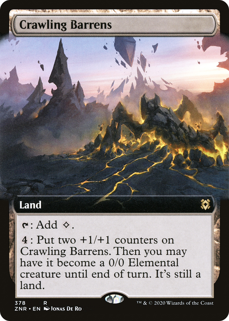 Crawling Barrens (ZNR-378) - Zendikar Rising: (Extended Art) Foil