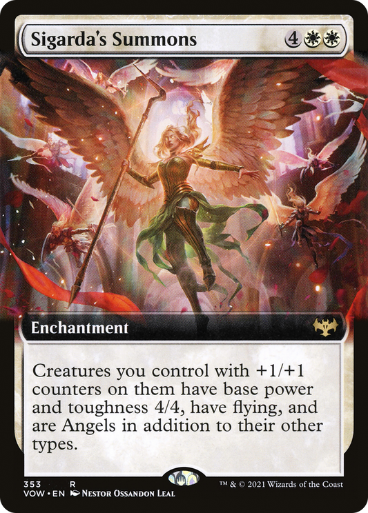 Sigarda's Summons (VOW-353) - Innistrad: Crimson Vow: (Extended Art) Foil
