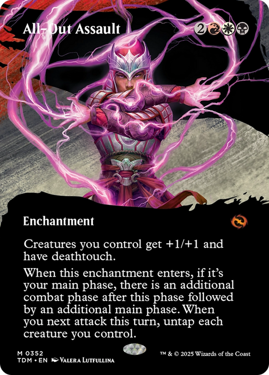 All-Out Assault (TDM-352) - Tarkir: Dragonstorm: (Showcase, enchantment) (Borderless)