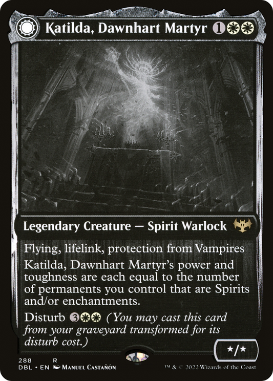 Katilda, Dawnhart Martyr // Katilda's Rising Dawn (DBL-288) - Innistrad: Double Feature: (Double Faced Transform) Foil