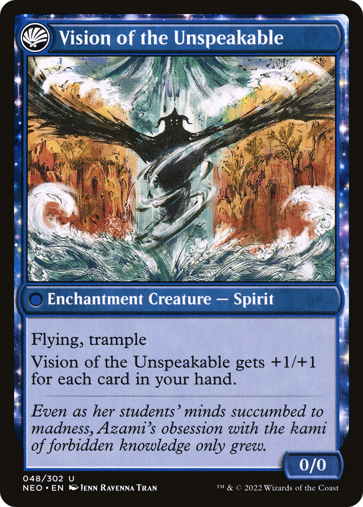 Behold the Unspeakable // Vision of the Unspeakable (NEO-048) - Kamigawa: Neon Dynasty: (fandfc, enchantment)