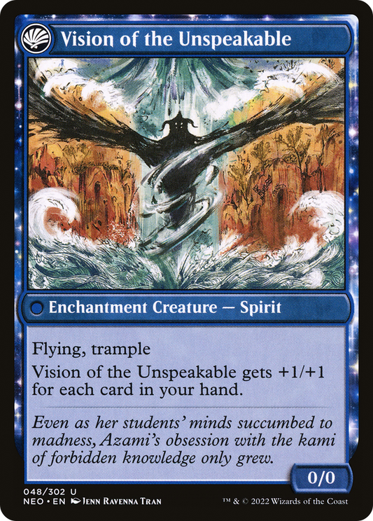 Behold the Unspeakable // Vision of the Unspeakable (NEO-048) - Kamigawa: Neon Dynasty: (fandfc, enchantment)